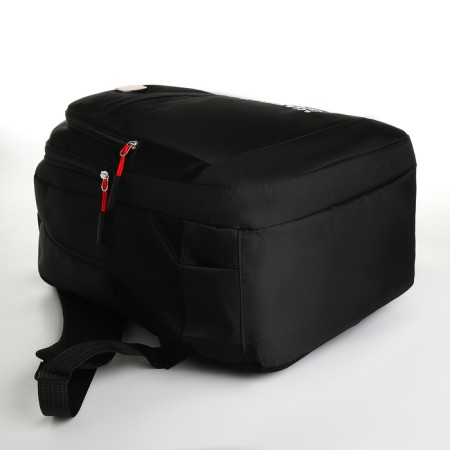 Youth backpack from lightning textiles, 5 pockets, black/red color-4