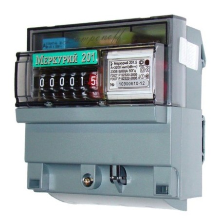 Mercury meter 201.5, 1F, 5-60 A, 1st accuracy class, single-tariff