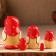 Matryoshka "God's cow", red scarf, 5 puppet, 9-11 cm