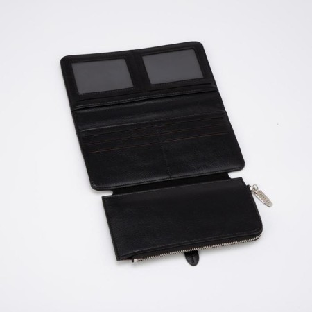Women's wallet on the button, black color-2