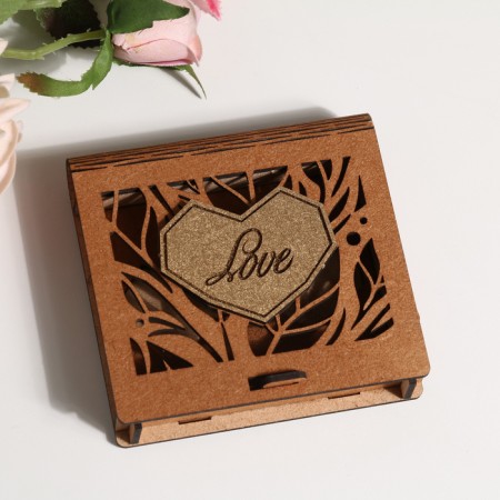 Casket for the rings "Stylish", 10 x 9.5 x 2, oak, MDF