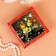 Casket "Flowers in a vase", red, 10x10 cm, lacquer miniature
