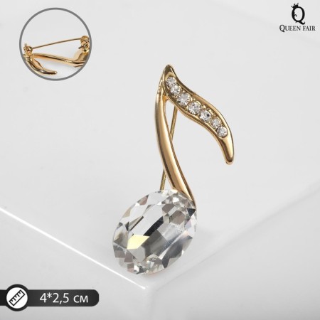 Brooch "Note" from the symphony, the color is white in gold