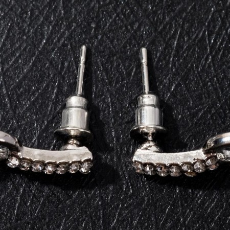 Earrings with pearls "Balls and clutch of rings", white color in silver-1