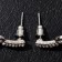 Earrings with pearls "Balls and clutch of rings", white color in silver
