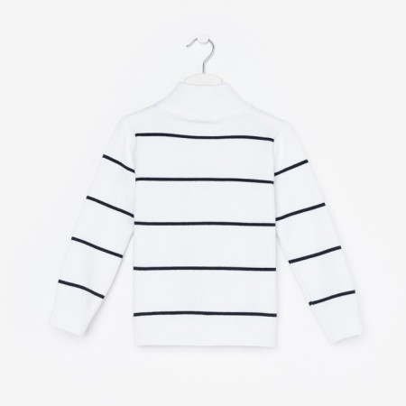 Jumper for a boy, color is white/dark blue, height 104 cm (4)-7