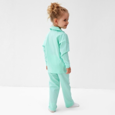 Pajama nursery (shirt and trousers) minku, mint color, height 98 cm-10