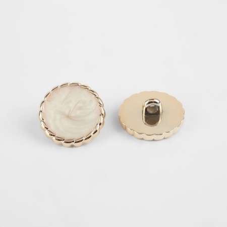 A set of buttons on the leg, d = 21.5 mm, 5 pcs, white/gold color-2