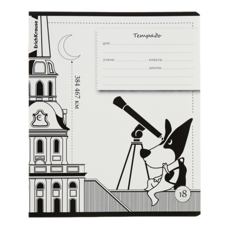 A notebook of 18 sheets in the Erichkrause line traveler, covered cardboard, block offset, 5V, mix-3