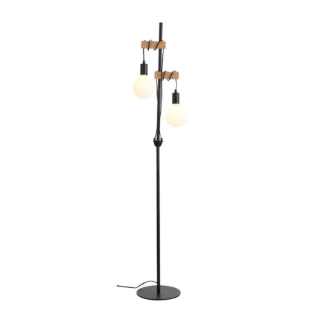 Floor lamp EVOLUCE. SL1142.405.01. Bagetti. 2x60 watts, E27, 24x26x160 cm, black color, light wood-7