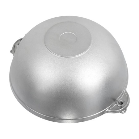 Kazan aluminum cast boyscout, with a lid and an arc, 4 l, Asian bowl, a flat bottom-4