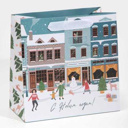 Package Laminated Square "Horm of Journal at the Christmas tree", 22 x 22 x 11 cm, New Year