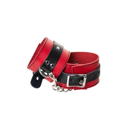 Toyfa Theatre shackles, leather, 28 cm, red color-1