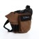 Lightning waist bag, 3 outer pockets, hook on the thigh, brown color