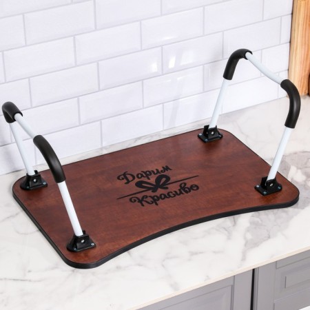 Table - breakfast tray, for a laptop, folding, gray, 60x40 cm-9