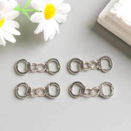 Decor for creativity Metal "handcuffs" silver 1.1x3 cm-1