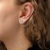Earring "Kaff" Northern Star with a chain, white color in silver