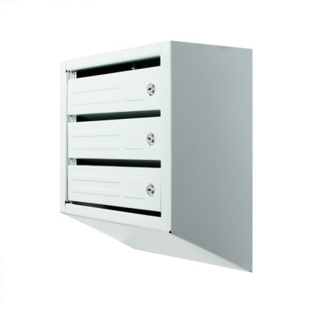 Mailing box multi -sectional, 3 sections, with the back wall, gray, Mix door-2