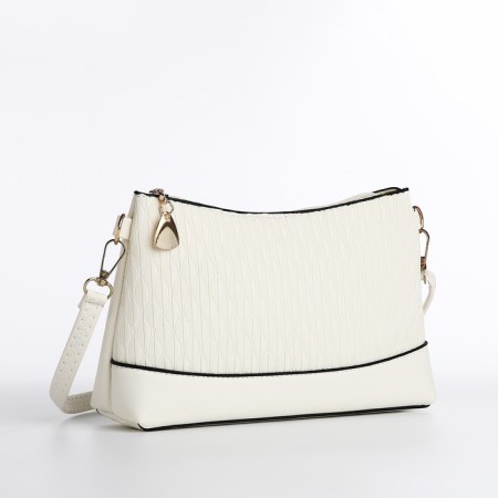 Bag Cross-Bodi with a zipper, white color-2