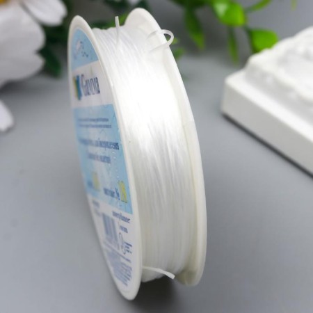 Spandex for beads without braid "Gamma" / "Zlatka" d 1 mm 18 m ± 0.9 m No. 18 White