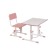 Set Polini Kids growing desk-transformer + adjustable stool, white-pink color