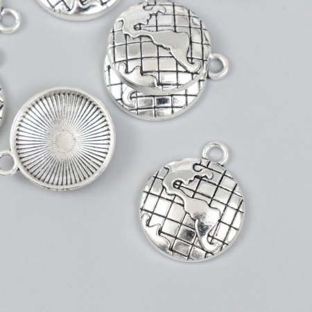 Decor for creativity Metal "Planet Earth" silver 2.1x2.5 cm