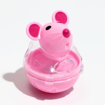 Nevali toy "Mouse" with a compartment for treats (up to 1 cm), 4.7 x 6.5 cm, pink-1