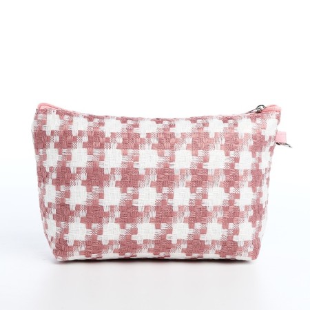 Cosmetic bag with lightning, white/pink color-1