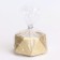 Candle "Hexagon. Marble" in the candlestick of gypsum is small, 7x3.5cm, gold
