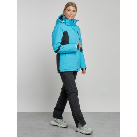 Ski costume female winter, size 48, blue color-1