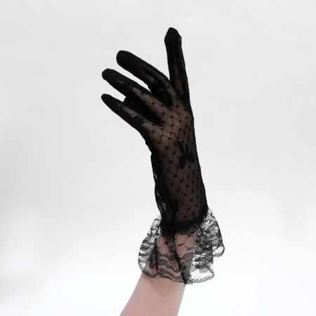 Carnival gloves lace, black, short-3