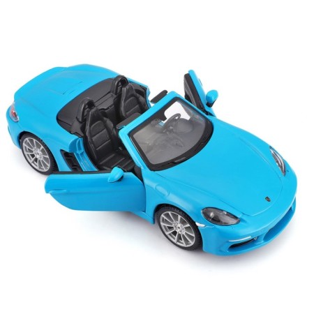 BBURAGO Porsche 718 BOXSTER, DIE-CAST, 1:24, Blue color, opening doors-5