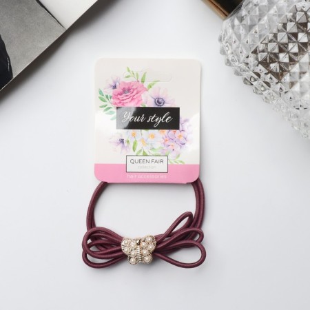 Hair elastic band "Milada" butterfly, 5 cm, mix