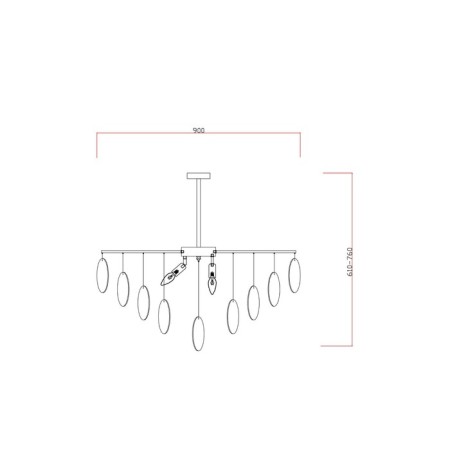 Chandelier 60W, 8XE14, 78x85 cm, brass-1