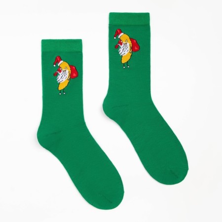 Male socks "Mr. Banana", green color, size 39-44