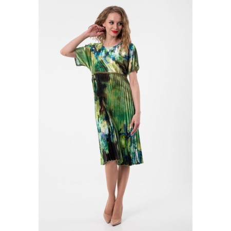 Women's dress, size 44, green color-1