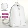 City backpack of artificial leather with lightning, white color