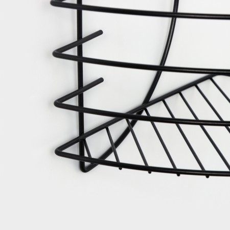 Corner shelf for a bathroom with a high side, 22.5 × 22.5 × 20.5 cm, black color is black-2