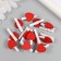Decor for creativity wood "Bronger heart" Red set 12 pcs 1.5x2.5 cm