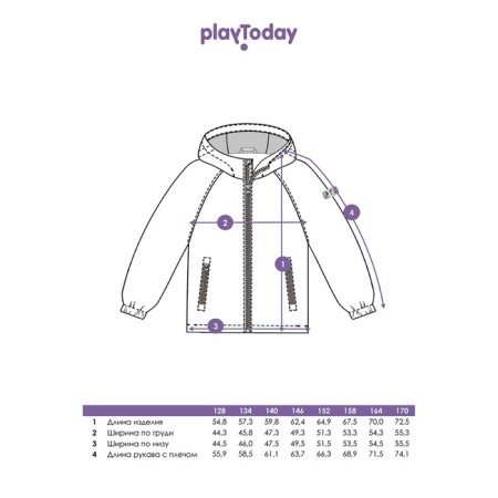 Ветровка для девочки PlayToday, рост 128 см-11