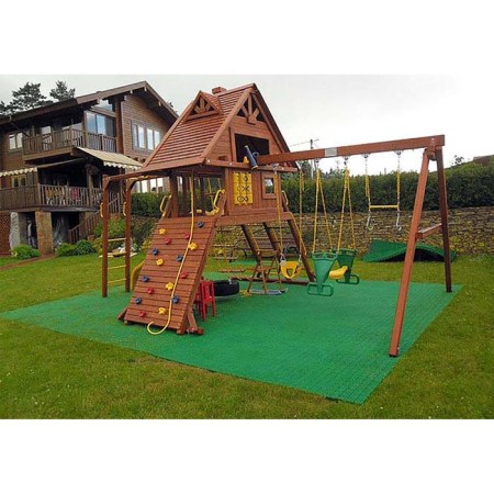 Modular plastic flooring for the floor, 33 x 33 x 0.9 cm, green color-4