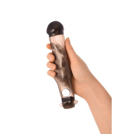 Toyfa Xlover nozzle to increase the size with vibration, tp, black, 19.4 cm-3