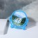 Mirror desktop "circle", D mirror surface 13.5 cm, blue color