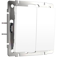 Two -clavy switch with self -return (white matte) W1122461