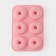 Baking uniform “Donut”, silicone, 26 × 18 × 2.5 cm, 6 cells (d = 7.5 cm), peach color