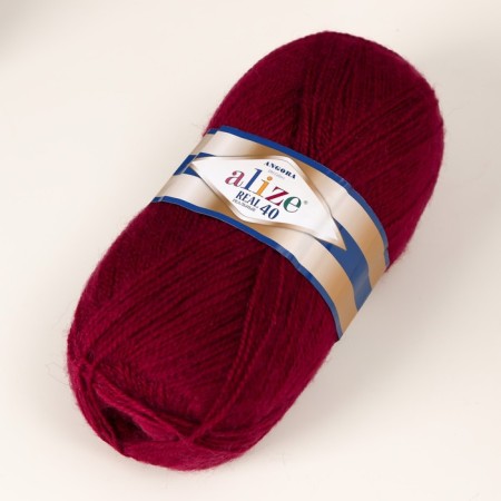 Yarn "Angora Real 40" 60% acrylic, 40% wool 430m/100g (57 burgundy)-1