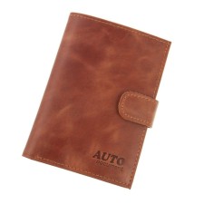 Cover for documents, genuine leather, brown color