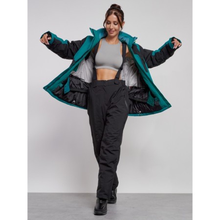 Ski jacket female, size 58, dark green color-10