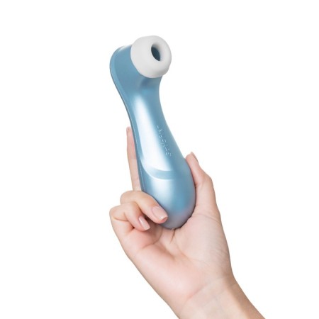 Vacuum-wave contactless stimulator of the Satiffyer Pro 2, 15 cm, silicone, silver color, blue-16