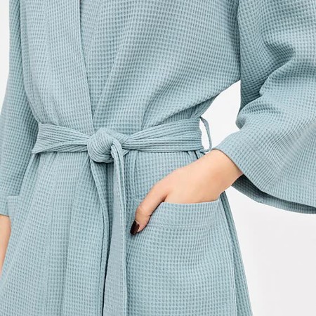 Women's bathrobe, blue color, size 44 (s)-3
